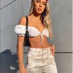 PRINCESS POLLY Cropped White Blouse